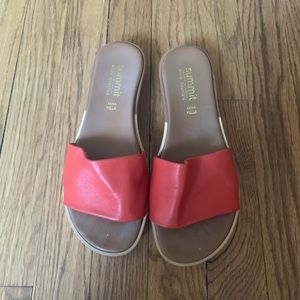 Summit by White Mountain Vera Leather Slides Sz 36